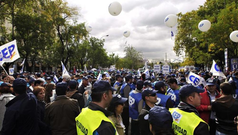 Concentración frente al Ministerio del Interior para denunciar las políticas de recorte