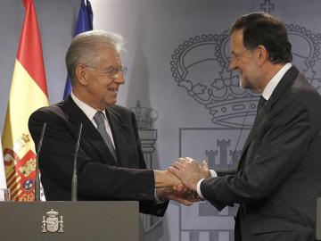 Rajoy y Monti en rueda de prensa