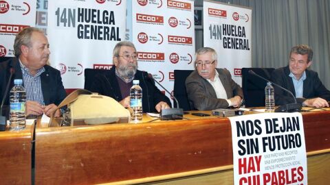 Los secretarios generales de UGT, C&aacute;ndido M&eacute;ndez, y CCOO, Ignacio Fern&aacute;ndez Toxo