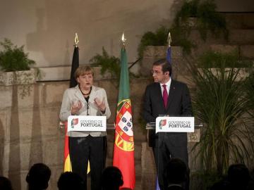  La canciller alemana, Angela Merkel, y el primer ministro de Portugal, Pedro Passos Coelho