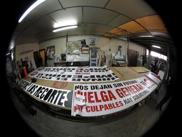 Pancarta de cabecera de la manifestación del 14N en Madrid