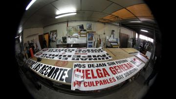 Pancarta de cabecera de la manifestación del 14N en Madrid
