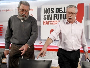 Méndez y Toxo hacen una primera valoración de la huelga