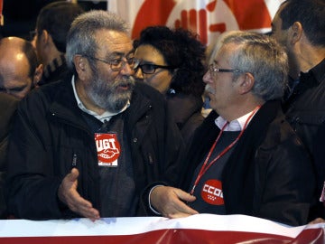 Méndez y Toxo encabezan la manifestación en Madrid