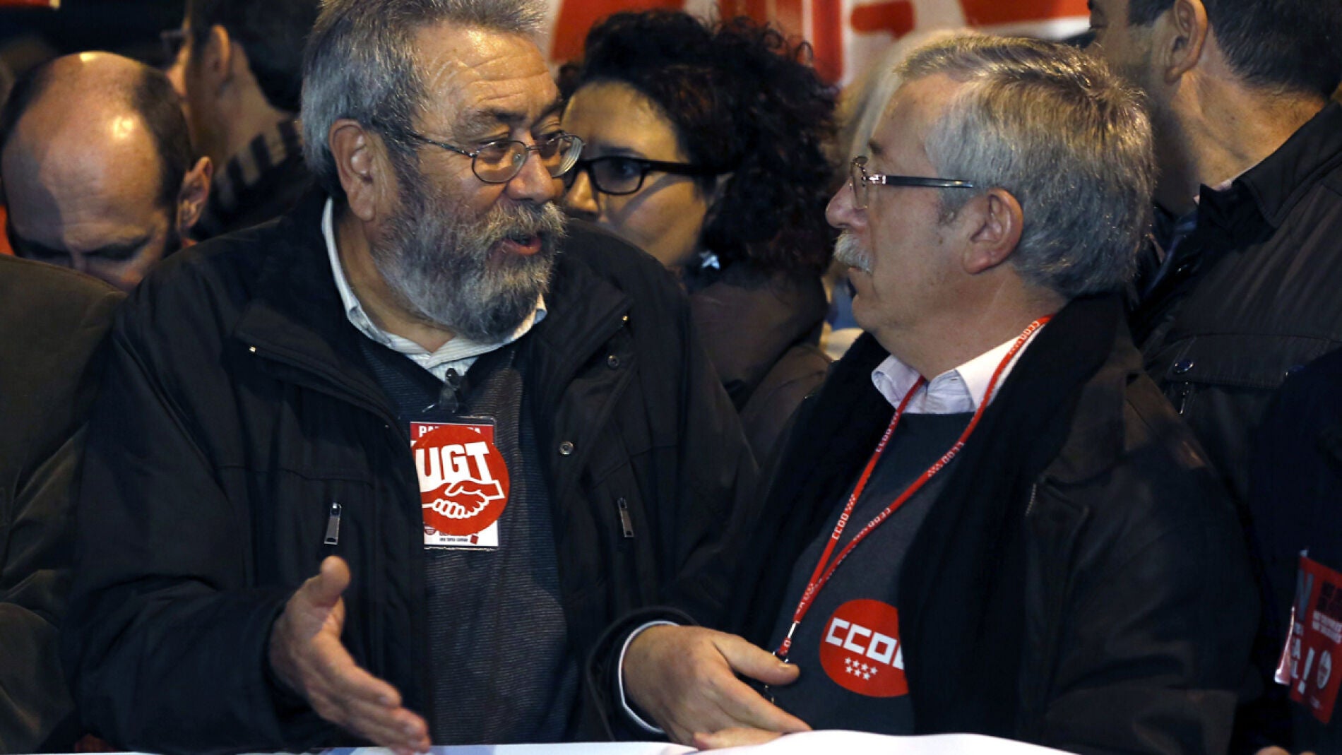 M&eacute;ndez y Toxo encabezan la manifestaci&oacute;n en Madrid