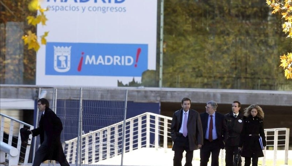 El fiscal superior de Madrid, Manuel Moix, junto al juez que investiga el caso Madrid Arena, Eduardo López Palop.