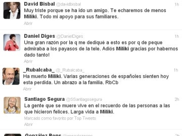 Las redes sociales despiden a Miliki Las redes sociales despiden a Miliki