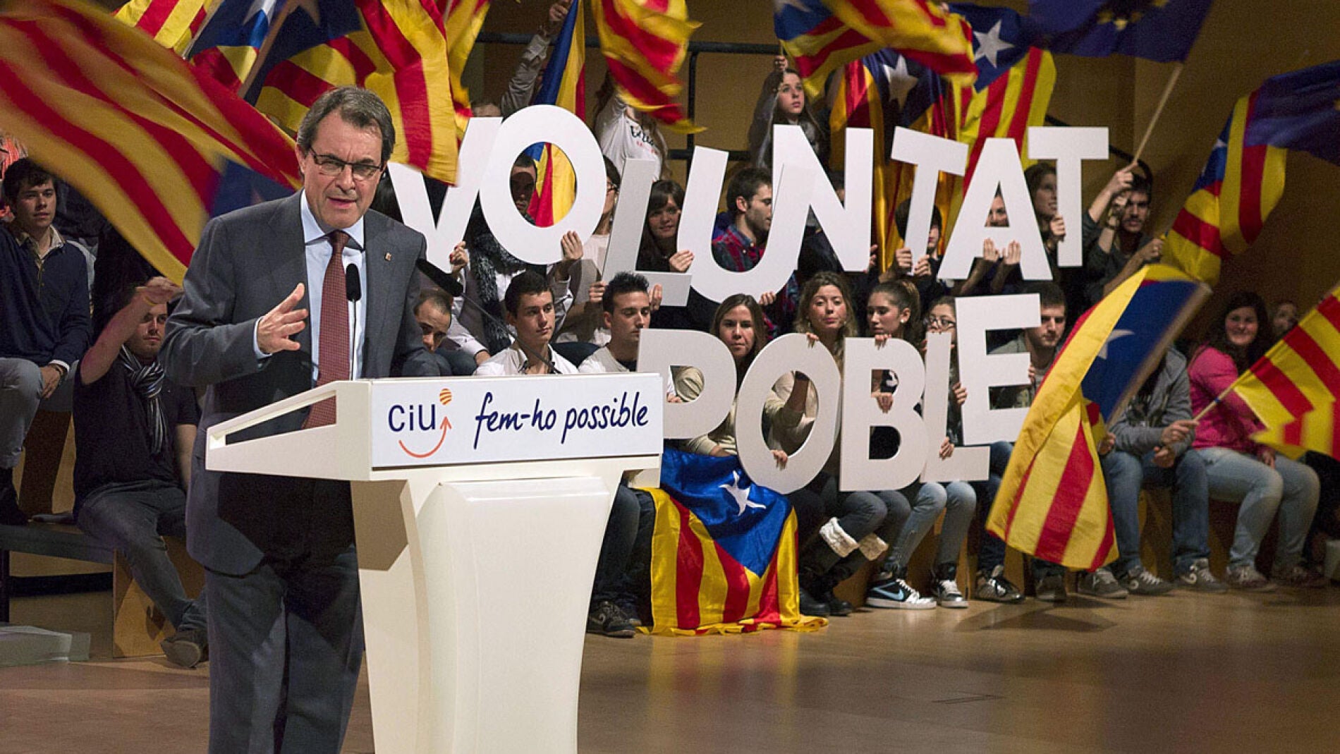 Artur Mas en un mitin en Girona