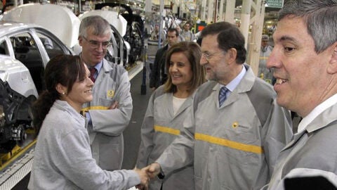 Rajoy en la factor&iacute;a Renault de Palencia