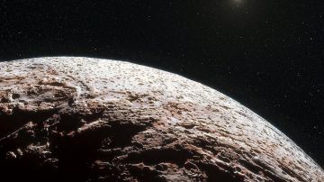 Imagen facilitada por el Observatorio Europeo Austral (ESO) de la impresión artística de la superficie del planeta enano Makemake