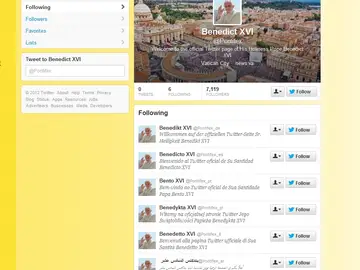 Cuenta de twitter del papa Cuenta de twitter del papa