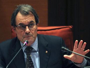Artur Mas durante su comparecencia ante la Diputación Permanente del Parlament