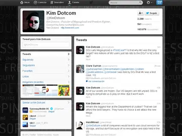 Cuenta de Twitter de Kim Dotcom, el fundador de Megaupload y Mega Cuenta de Twitter de Kim Dotcom, el fundador de Megaupload y Mega