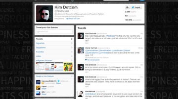 Cuenta de Twitter de Kim Dotcom, el fundador de Megaupload y Mega