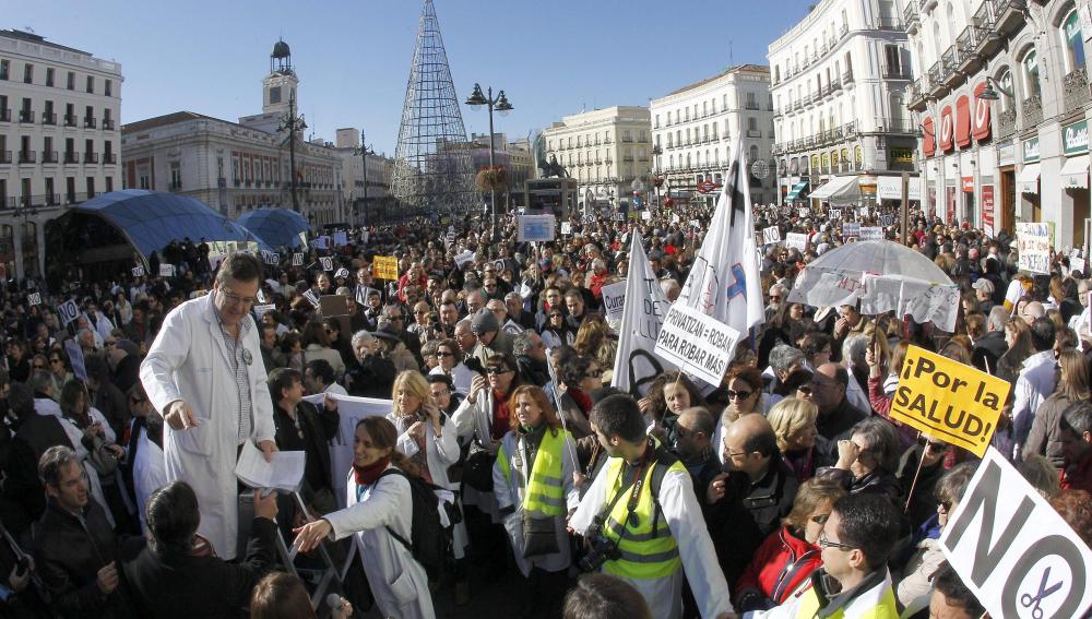 Final de la marcha en la Puerta del Sol