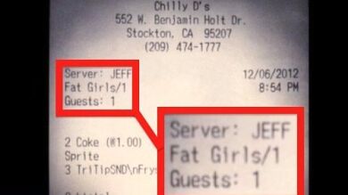 Tres chicas son llamadas gordas en la cuenta de un restaurante en California