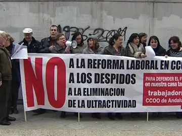 Protesta por el ERE de CCOO Protesta por el ERE de CCOO