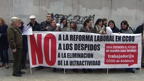 Protesta por el ERE de CCOO