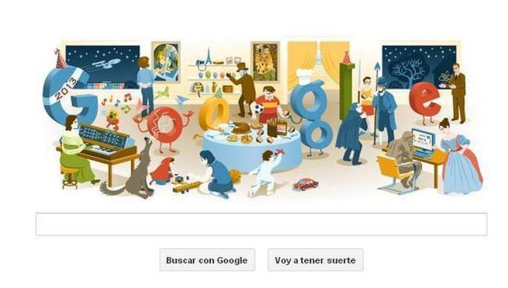 Doodle para celebrar la Nochevieja 2012