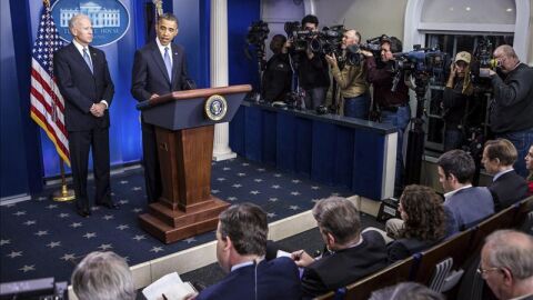 Barack Obama, durante la rueda de prensa