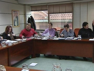 Representantes de los trabajadores de Paradores en la sede del SIMA.