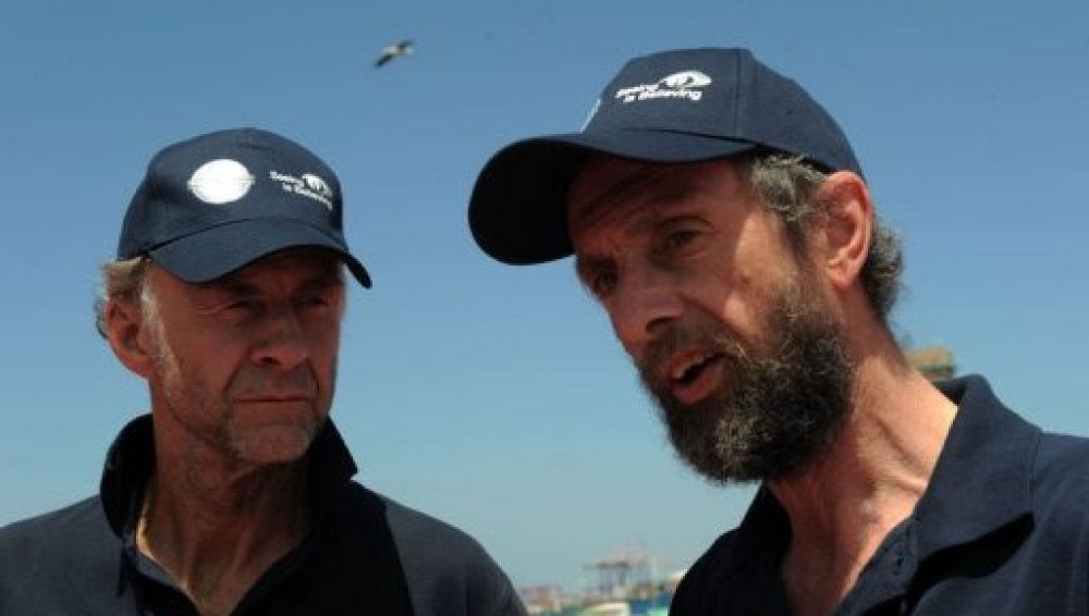 Los exploradores sir Ranulph Fiennes (izq) y Anton Bowring