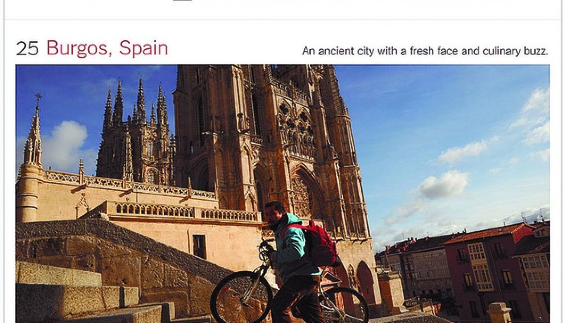 Burgos, destino tur&iacute;stico para 'The New York Times'