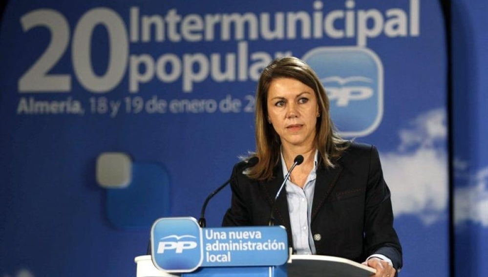 La secretaria general del PP, María Dolores de Cospedal