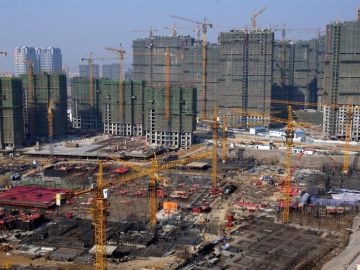 Vista general de la construcción de edificios en el este de China Vista general de la construcción de edificios en el este de China
