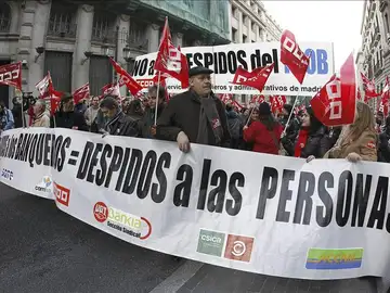 Manifestación contra los recortes en los bancos Manifestación contra los recortes en los bancos