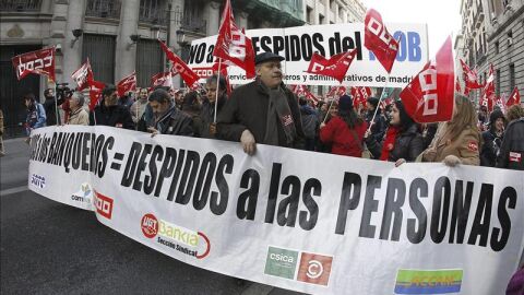 Manifestaci&oacute;n contra los recortes en los bancos