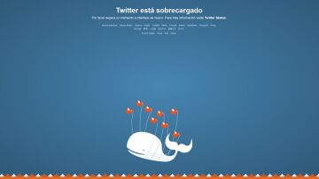 Pantalla con la que Twitter informa de que su red está "sobrecargada"