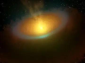 La estrella podría formar planetas por sí misma. La estrella podría formar planetas por sí misma.