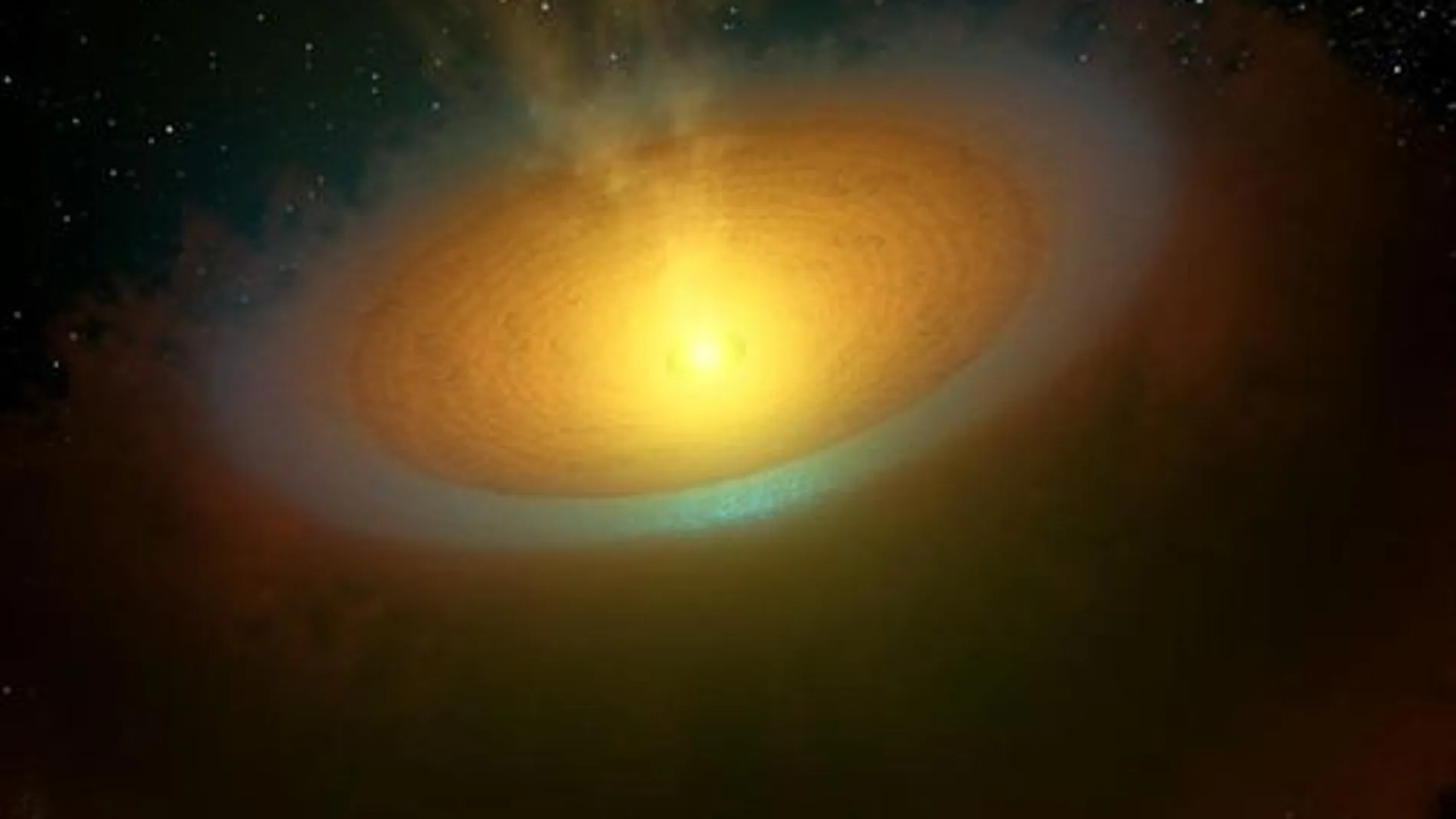 La estrella podría formar planetas por sí misma. La estrella podría formar planetas por sí misma.