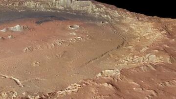 Cráter en las tierras altas del sur de Marte