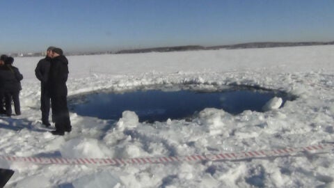 Efecto del meteorito ca&iacute;do en los Urales
