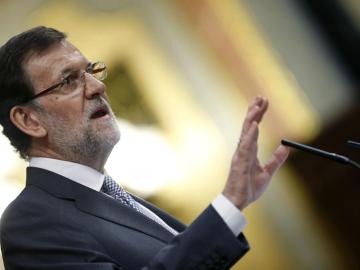 El presidente del Gobierno, Mariano Rajoy, durante el debate sobre el estado de la nación