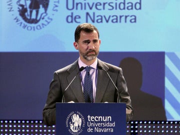 El Príncipe de Asturias durante la inauguración del Foro de Empleo en San Sebastián