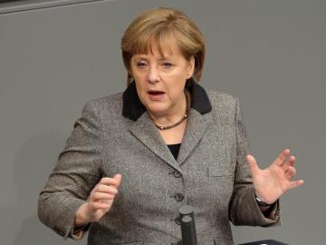 La canciller alemana, Angela Merkel, durante una sesión en el Parlamento alemán