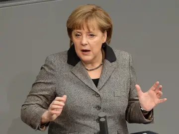 La canciller alemana, Angela Merkel, durante una sesión en el Parlamento alemán La canciller alemana, Angela Merkel, durante una sesión en el Parlamento alemán