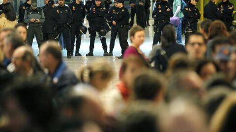 Concentraci&oacute;n en Barajas - Imagen de archivo
