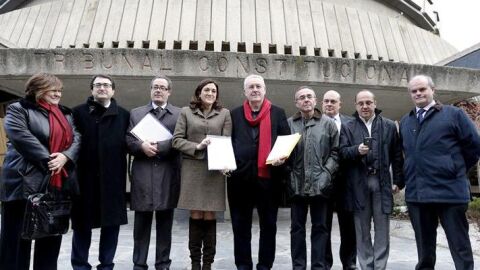 Representantes de la oposici&oacute;n posan en el Tribunal Constitucional