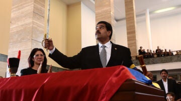 Maduro, en la despedida a Chávez