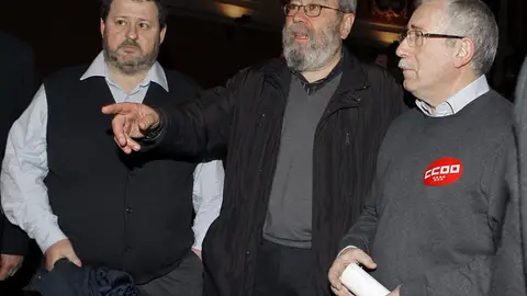 Ignacio Fernández Toxo y Cándido Méndez durante la Jornada de Acción Europea Ignacio Fernández Toxo y Cándido Méndez durante la Jornada de Acción Europea