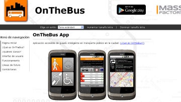 Página web de la aplicación 'OnTheBus'
