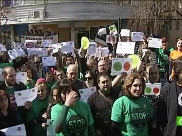 Los afectados por las hipotecas han insistido que se tratan de protestas pacificas