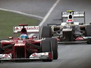 Alonso contra Pérez en el GP de Malasia 2012