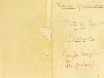 Manuscrito de 'Poeta en Nueva York', de Lorca.