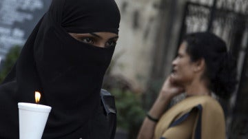 Una mujer india durante una protesta contra la oleada de violaciones en la India.