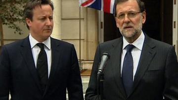 Mariano Rajoy y David Cameron en La Moncloa